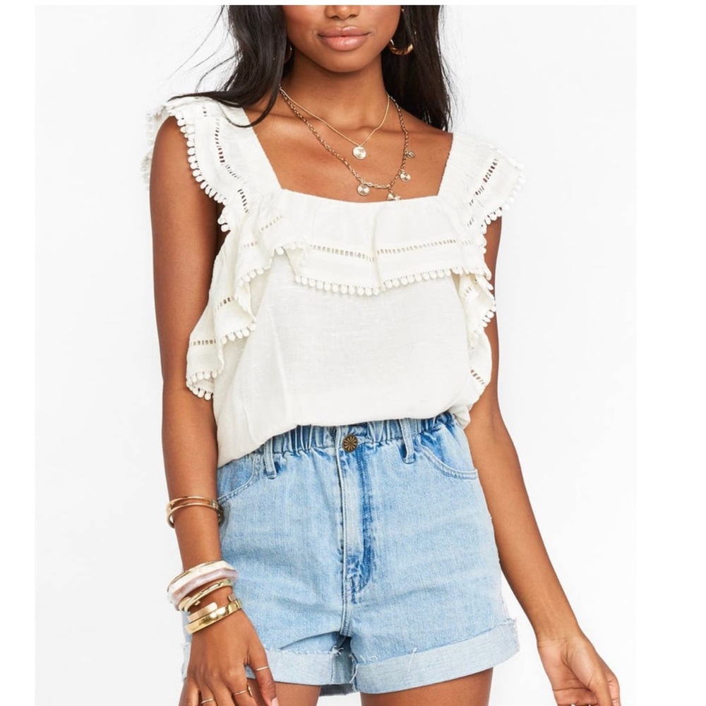 Show Me Your Mumu white ruffle tank top